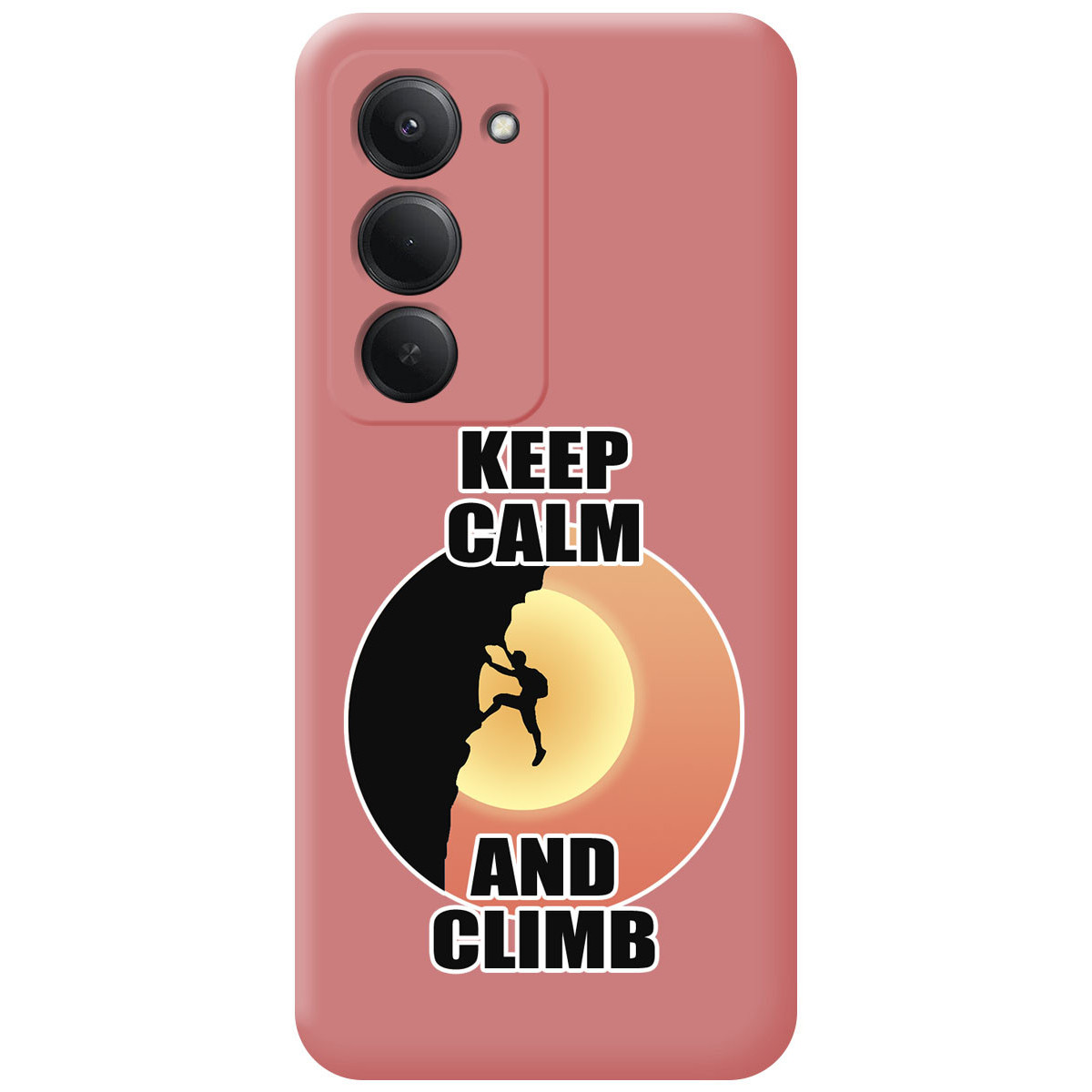 Funda Silicona Líquida Rosa para Xiaomi Redmi 15 4G / 5G diseño Hombre Escalada Dibujos