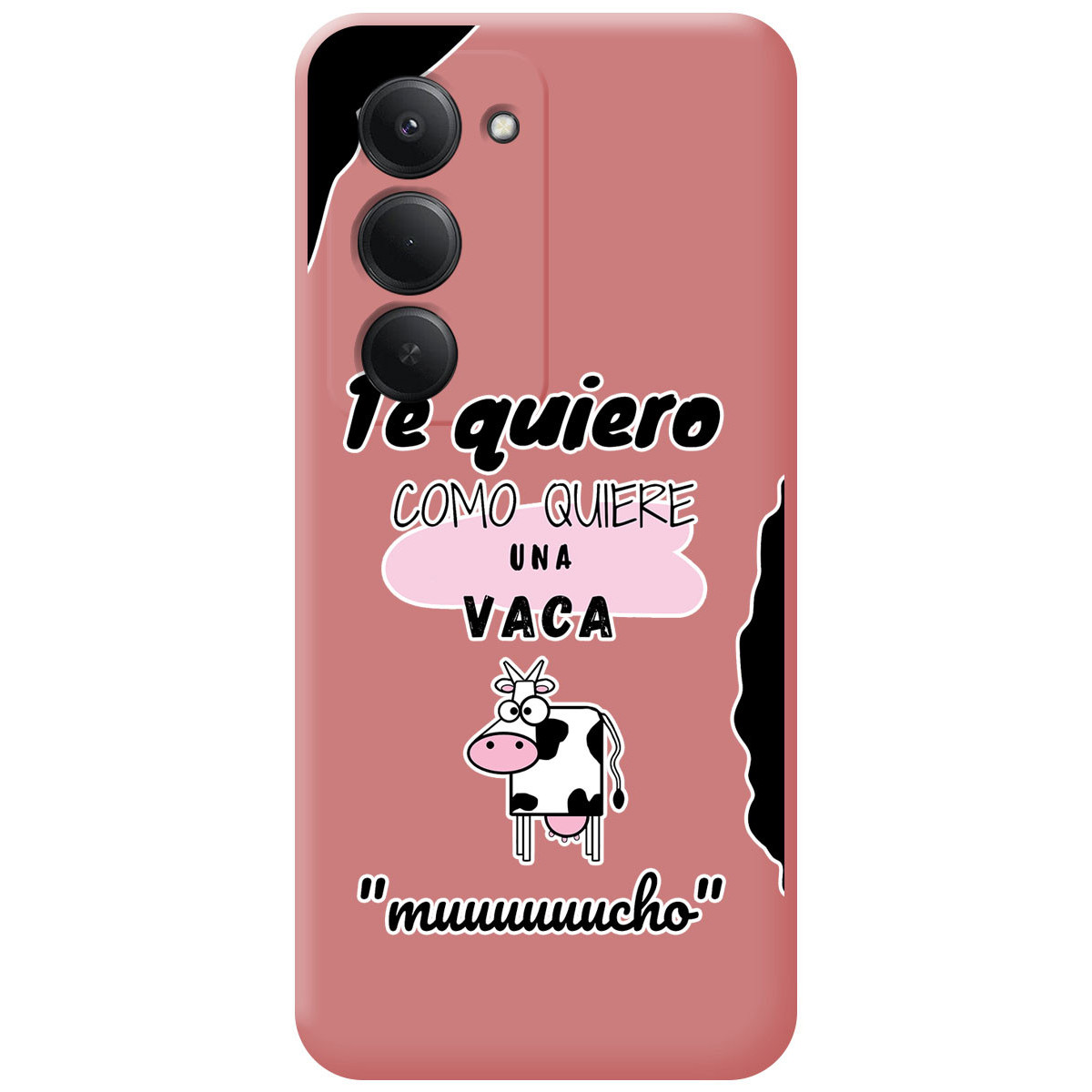 Funda Silicona Líquida Rosa para Xiaomi Redmi 15 4G / 5G diseño Vaca Dibujos