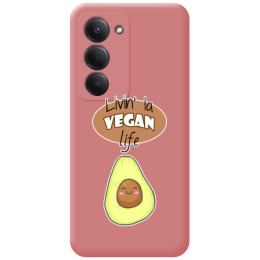 Funda Silicona Líquida Rosa para Xiaomi Redmi 15 4G / 5G diseño Vegan Life Dibujos