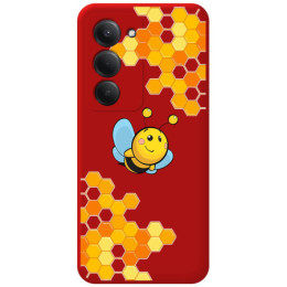Funda Silicona Líquida Roja para Xiaomi Redmi 15 4G / 5G diseño Abeja Dibujos
