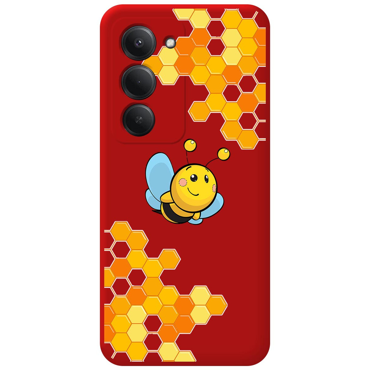 Funda Silicona Líquida Roja para Xiaomi Redmi 15 4G / 5G diseño Abeja Dibujos