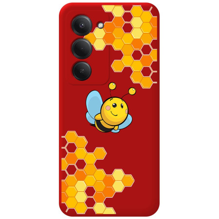 Funda Silicona Líquida Roja para Xiaomi Redmi 15 4G / 5G diseño Abeja Dibujos
