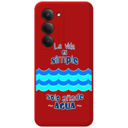 Funda Silicona Líquida Roja para Xiaomi Redmi 15 4G / 5G diseño Agua Dibujos