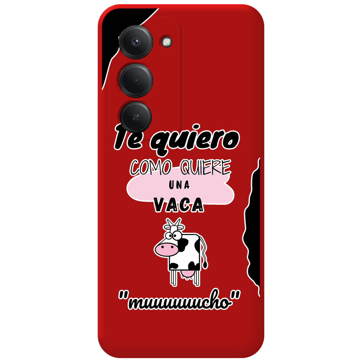 Funda Silicona Líquida Roja para Xiaomi Redmi 15 4G / 5G diseño Vaca Dibujos