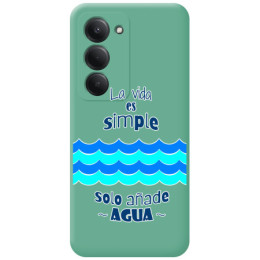 Funda Silicona Líquida Verde para Xiaomi Redmi 15 4G / 5G diseño Agua Dibujos
