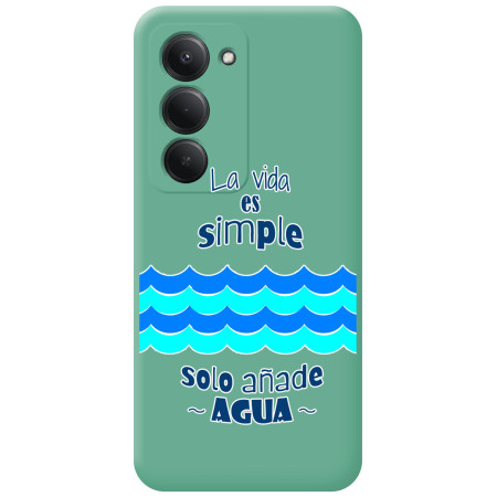 Funda Silicona Líquida Verde para Xiaomi Redmi 15 4G / 5G diseño Agua Dibujos
