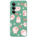 Funda Silicona Líquida Verde para Xiaomi Redmi 15 4G / 5G diseño Cerdos Dibujos