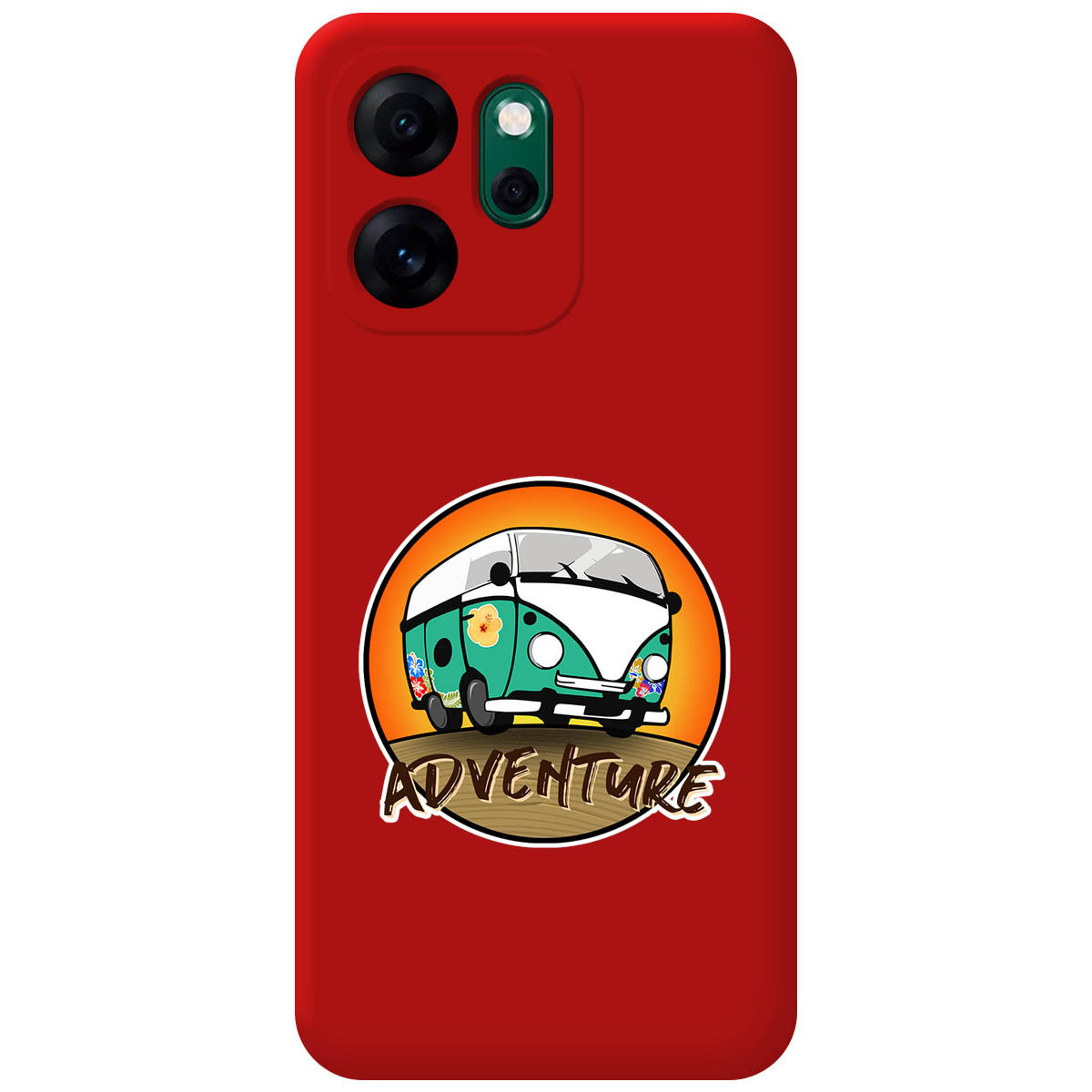 Funda Silicona Líquida Roja para Oppo Reno 14 F / 14F 5G diseño Adventure Dibujos