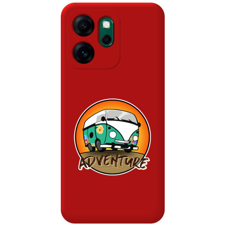 Funda Silicona Líquida Roja para Oppo Reno 14 F / 14F 5G diseño Adventure Dibujos