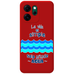 Funda Silicona Líquida Roja para Oppo Reno 14 F / 14F 5G diseño Agua Dibujos