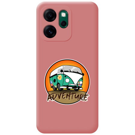 Funda Silicona Líquida Rosa para Oppo Reno 14 F / 14F 5G diseño Adventure Dibujos