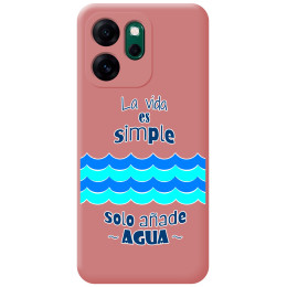 Funda Silicona Líquida Rosa para Oppo Reno 14 F / 14F 5G diseño Agua Dibujos