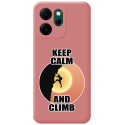Funda Silicona Líquida Rosa para Oppo Reno 14 F / 14F 5G diseño Hombre Escalada Dibujos