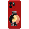 Funda Silicona Líquida Roja para Oppo Reno 14 FS / 14FS 5G diseño Hombre Escalada Dibujos