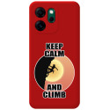 Funda Silicona Líquida Roja para Oppo Reno 14 FS / 14FS 5G diseño Mujer Escalada Dibujos