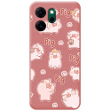 Funda Silicona Líquida Rosa para Oppo Reno 14 FS / 14FS 5G diseño Cerdos Dibujos