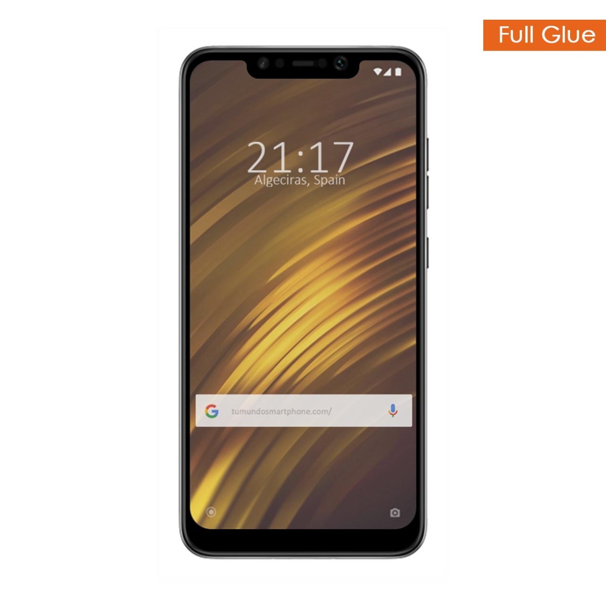 Protector Cristal Templado Completo Full Glue Negro para Xiaomi Pocophone F1 Vidrio