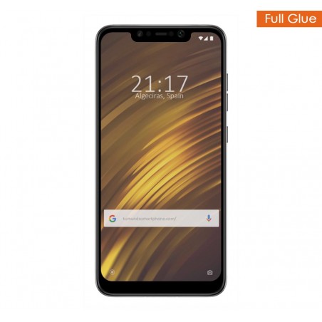 Protector Cristal Templado Completo Full Glue Negro para Xiaomi Pocophone F1 Vidrio