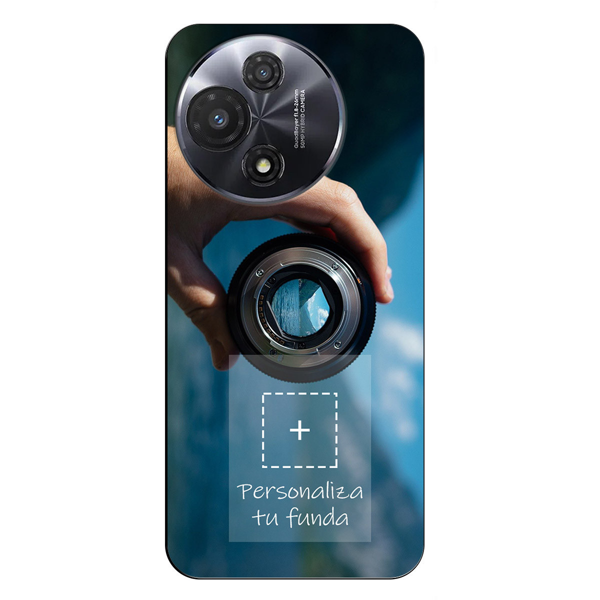 Personaliza tu Funda Silicona Gel Tpu Negra con tu Fotografia para TCL 60 5G Dibujo Personalizada