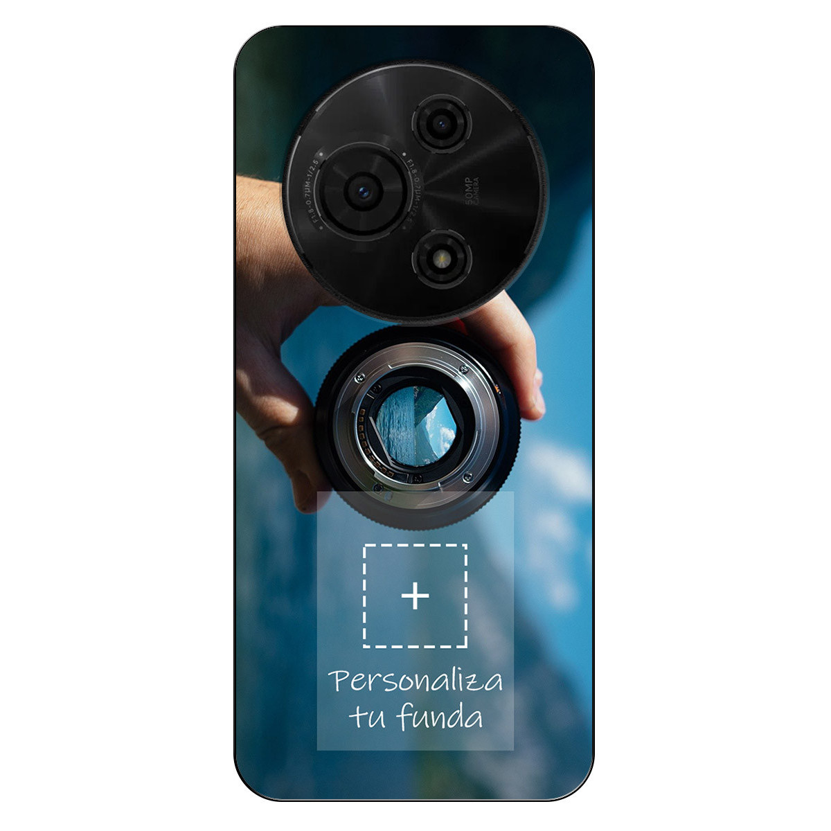 Personaliza tu Funda Silicona Gel Tpu Negra con tu Fotografia para TCL 60 SE Dibujo Personalizada