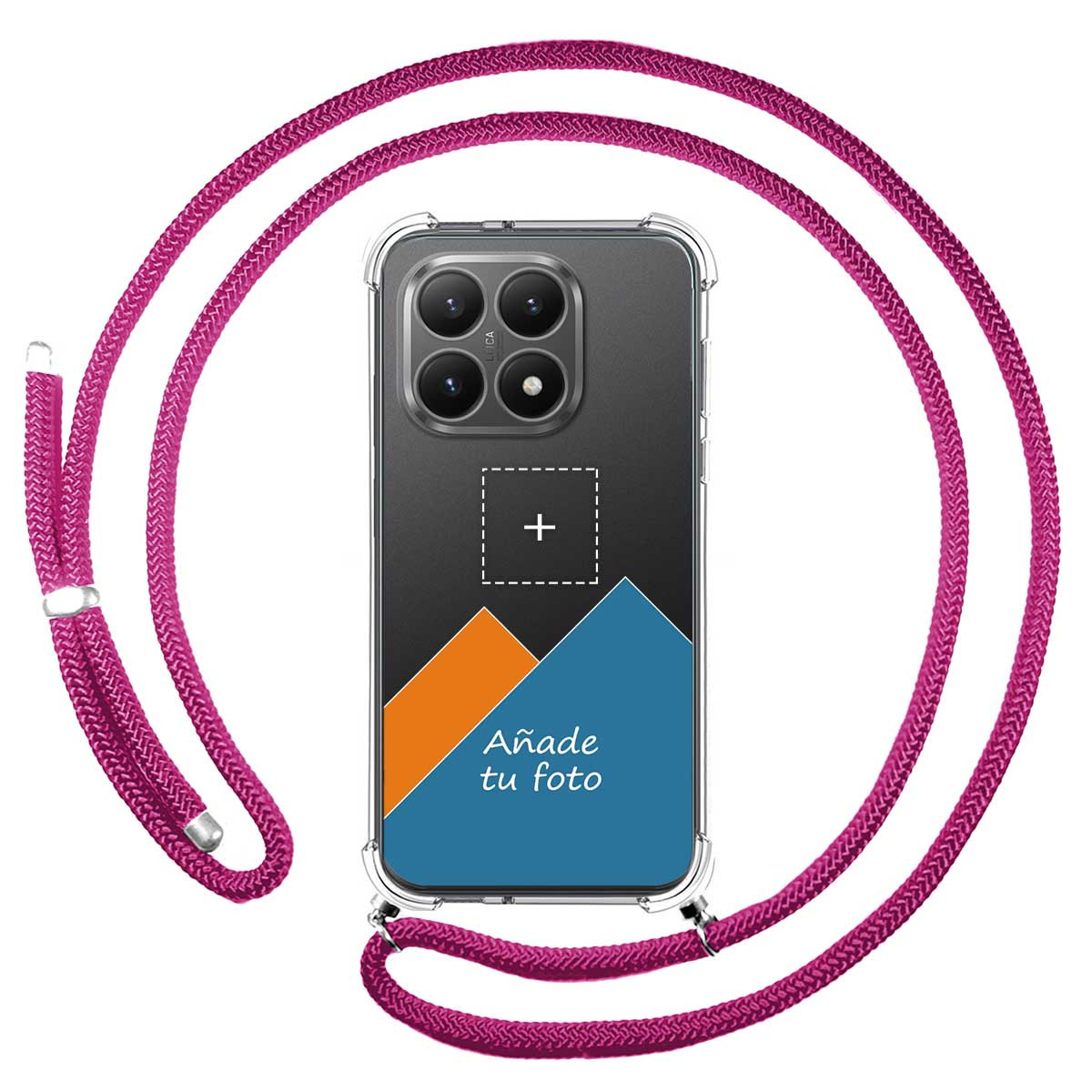 Personaliza tu Funda Colgante Transparente para Xiaomi 15T 5G con Cordon Rosa Fucsia Dibujo Personalizada