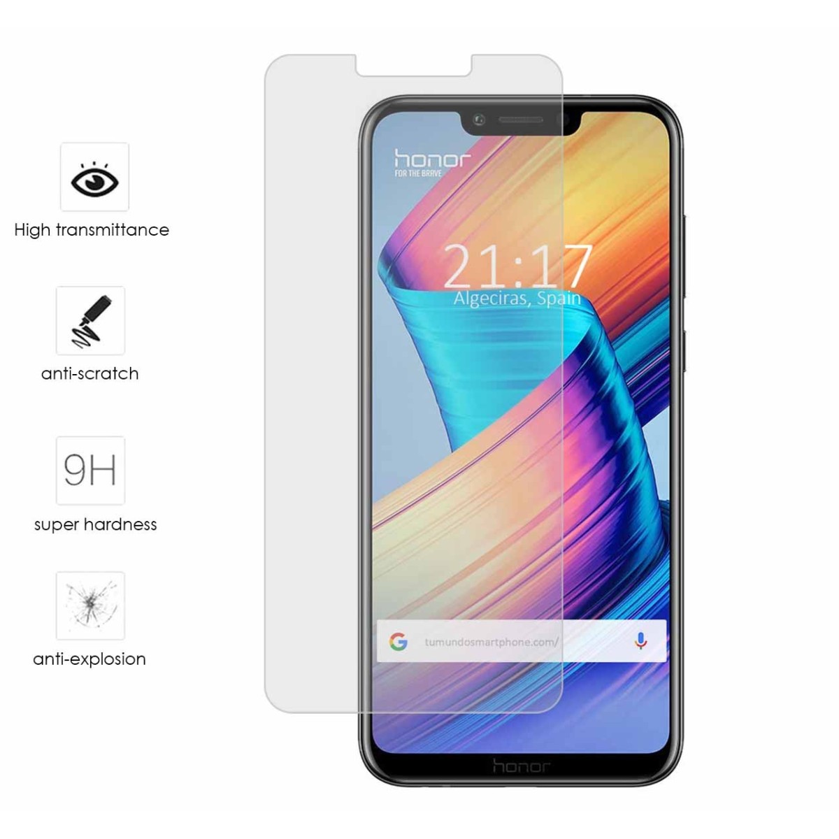 Protector Cristal Templado para Huawei Honor Play Vidrio