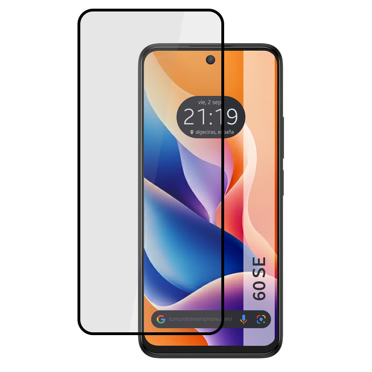 Protector Cristal Templado Completo 5D Full Glue Negro para TCL 60 SE Vidrio