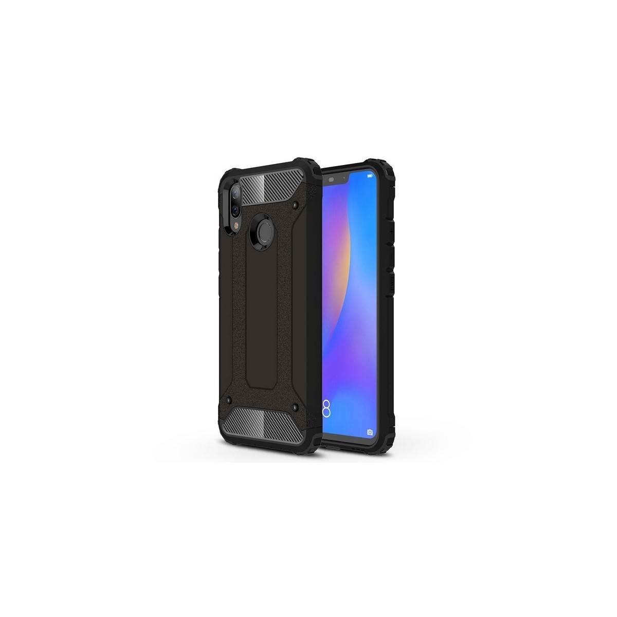 Funda Tipo Hybrid Tough Armor (Pc+Tpu) Negra para Huawei P Smart Plus