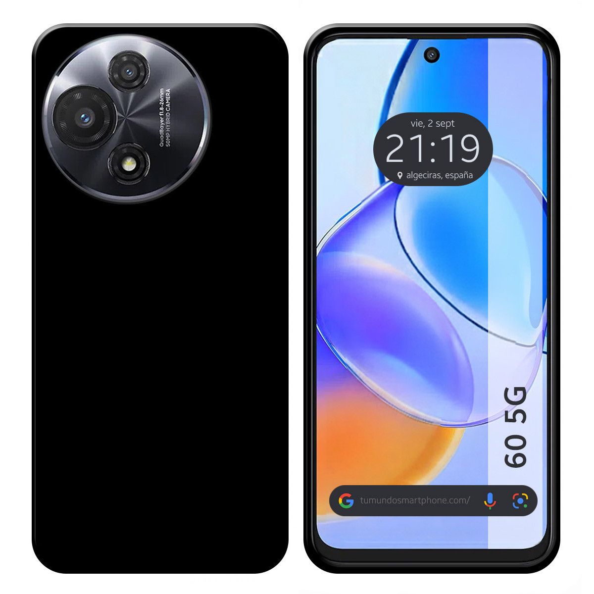 Funda Silicona Gel TPU Negra para TCL 60 5G