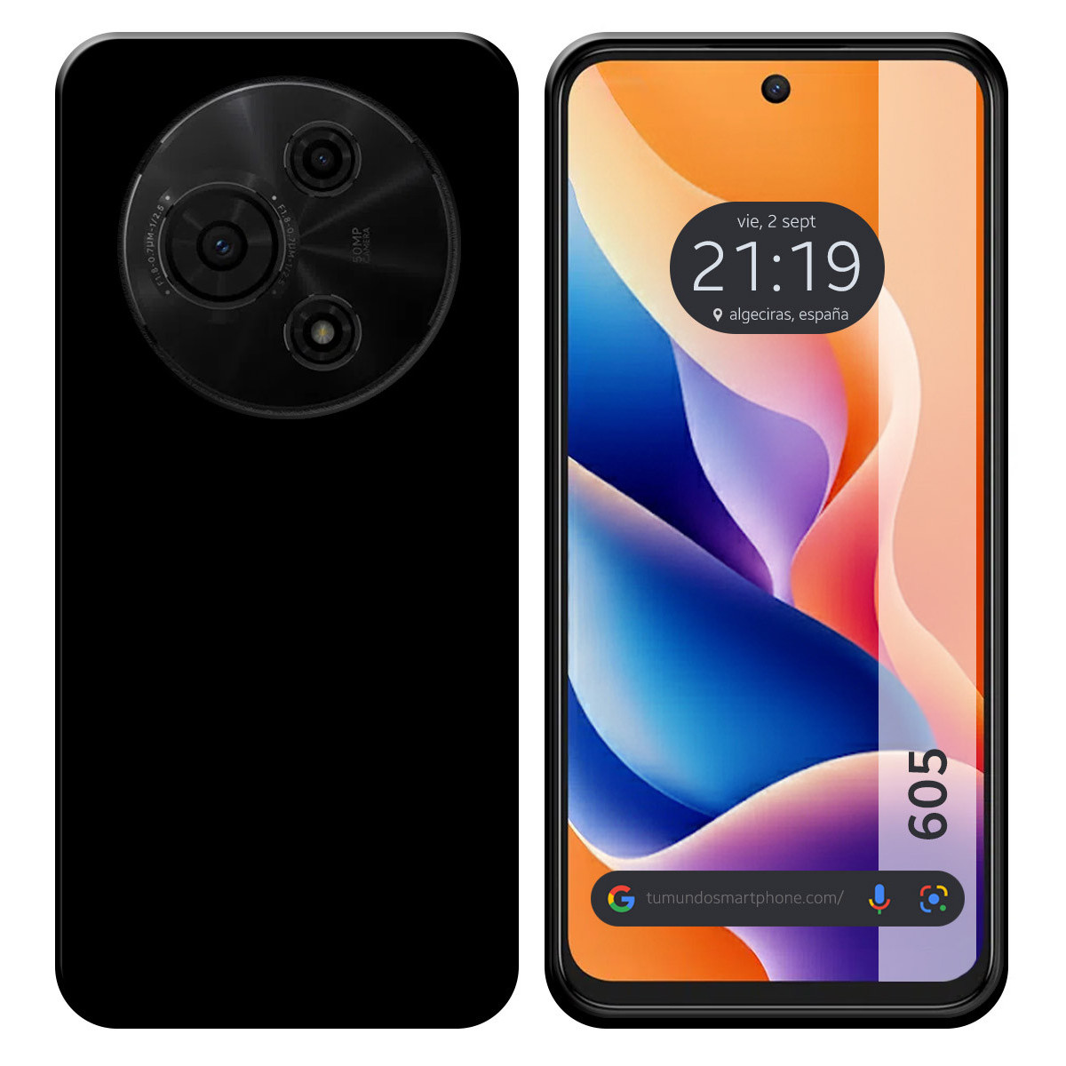 Funda Silicona Gel TPU Negra para TCL 605