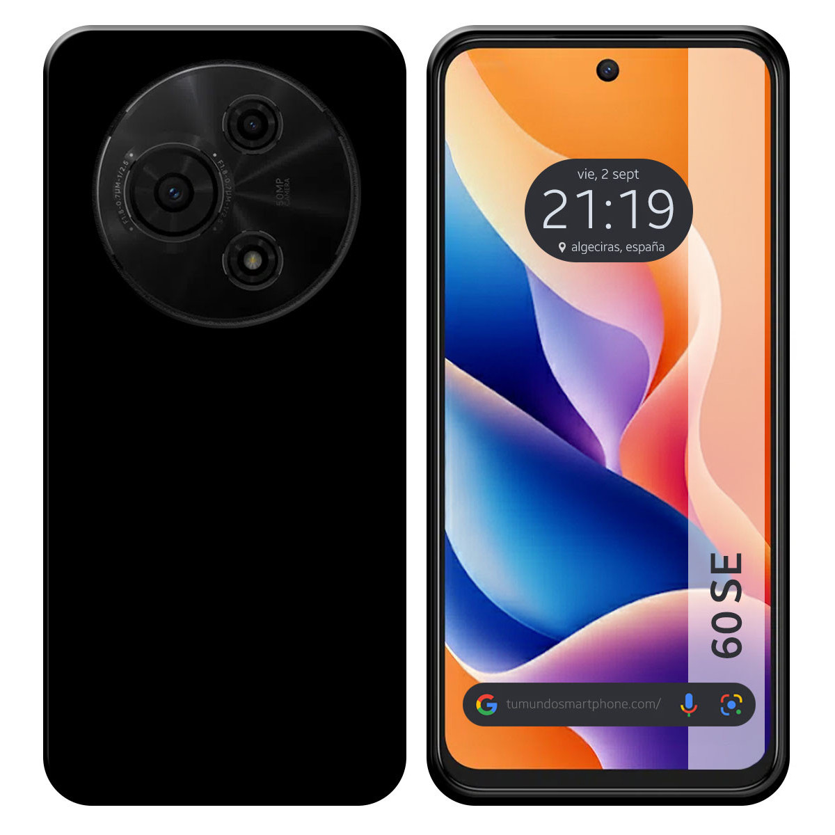 Funda Silicona Gel TPU Negra para TCL 60 SE