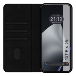 Funda Libro de Polipiel con tarjetero para Xiaomi 15T Pro 5G color Negra 2