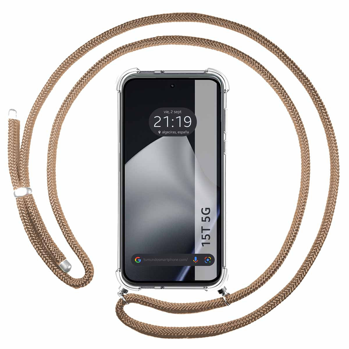 Funda Colgante Transparente para Xiaomi 15T 5G con Cordon Camel