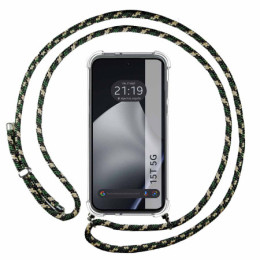 Funda Colgante Transparente para Xiaomi 15T 5G con Cordon Verde / Dorado