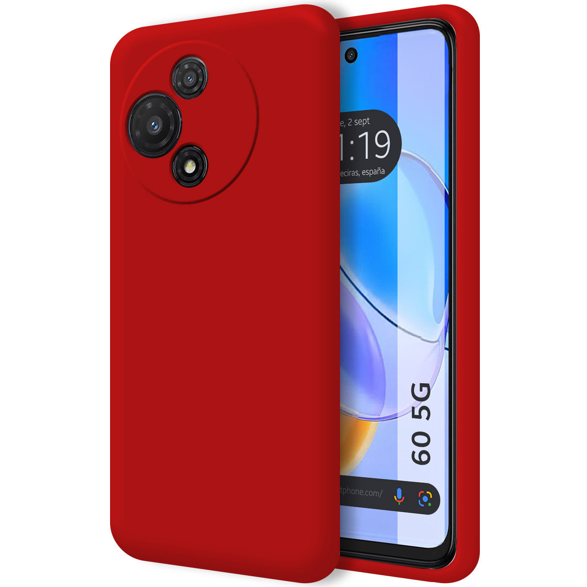 Funda Silicona Líquida Ultra Suave para TCL 60 5G color Roja