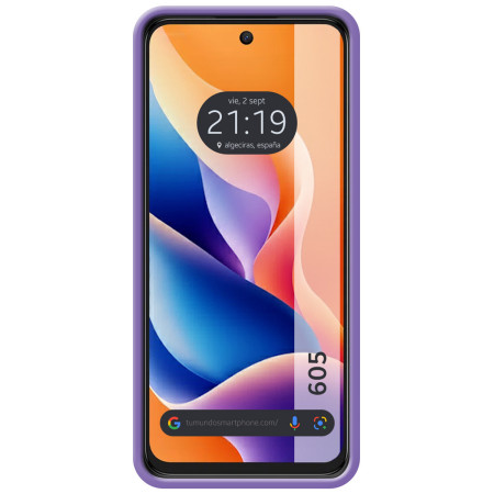 Funda Silicona Líquida Ultra Suave para TCL 605 color Morada
