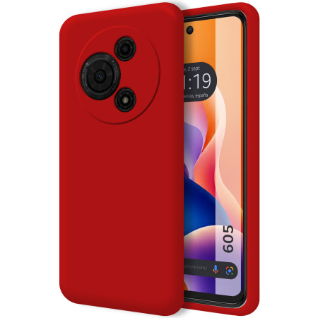 Funda Silicona Líquida Ultra Suave para TCL 605 color Roja