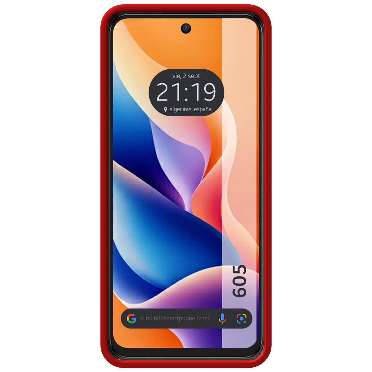 Funda Silicona Líquida Ultra Suave para TCL 605 color Roja