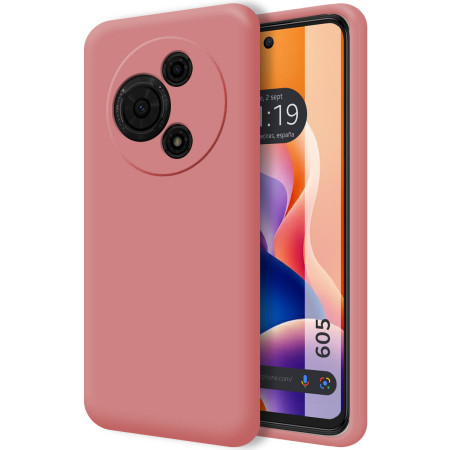 Funda Silicona Líquida Ultra Suave para TCL 605 color Rosa