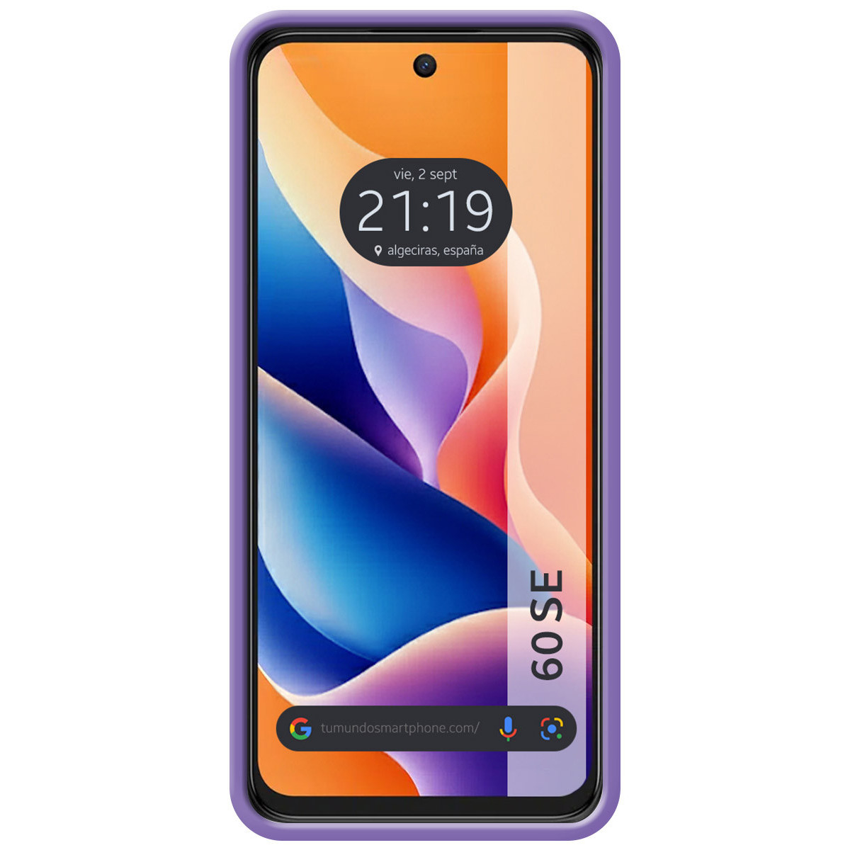 Funda Silicona Líquida Ultra Suave para TCL 60 SE color Morada