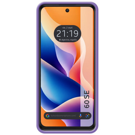 Funda Silicona Líquida Ultra Suave para TCL 60 SE color Morada