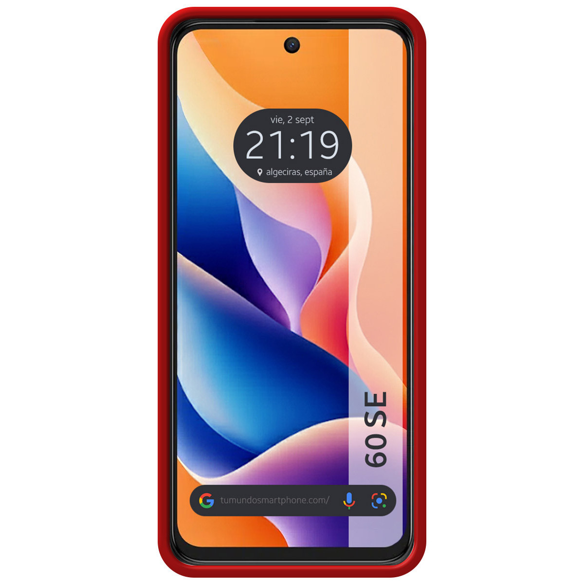 Funda Silicona Líquida Ultra Suave para TCL 60 SE color Roja