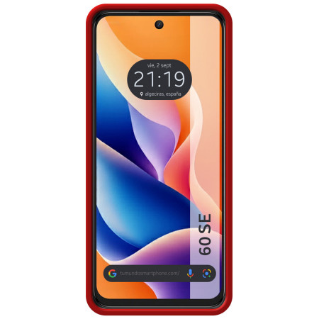 Funda Silicona Líquida Ultra Suave para TCL 60 SE color Roja