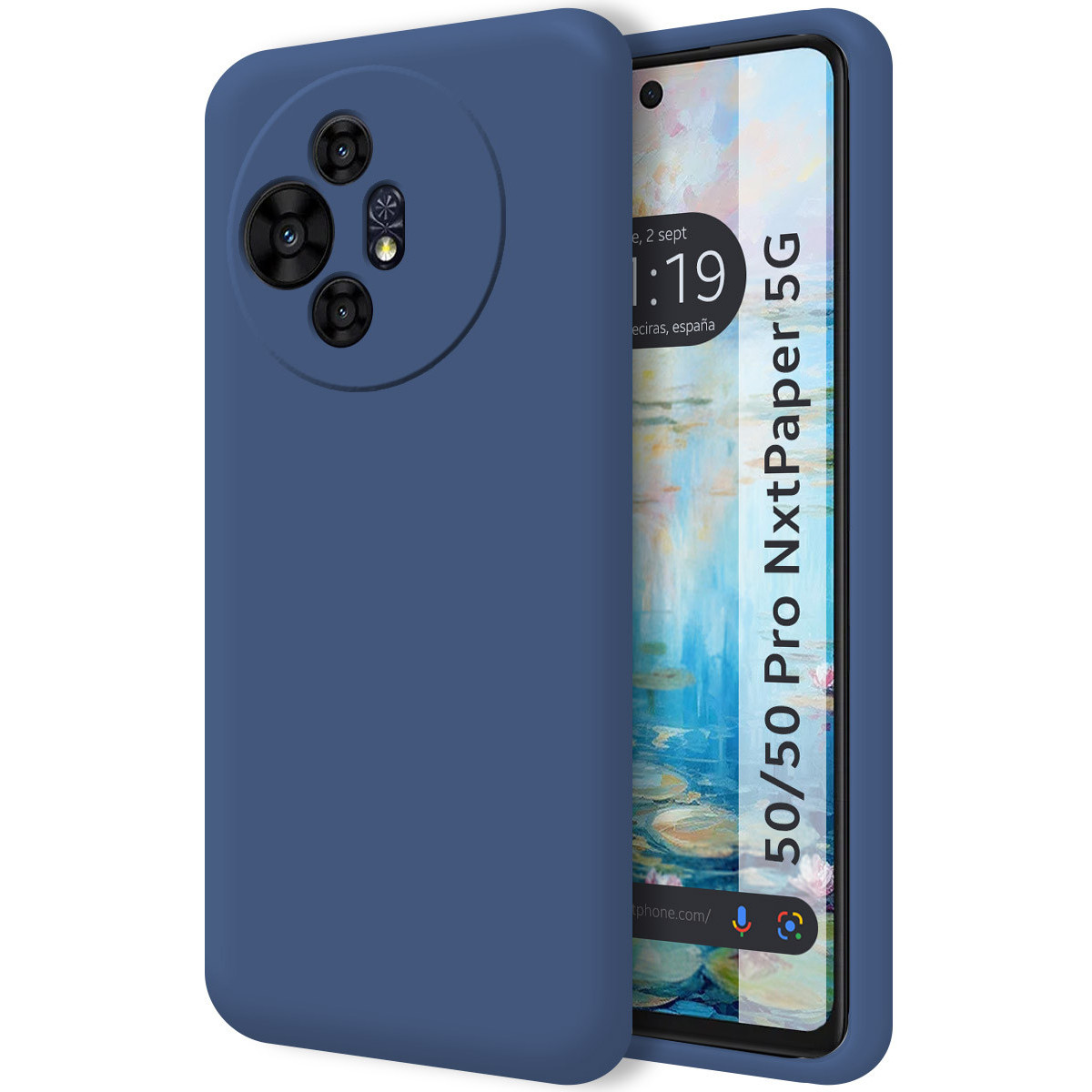 Funda Silicona Líquida Ultra Suave para TCL 50 / 50 Pro NXTPAPER 5G color Azul