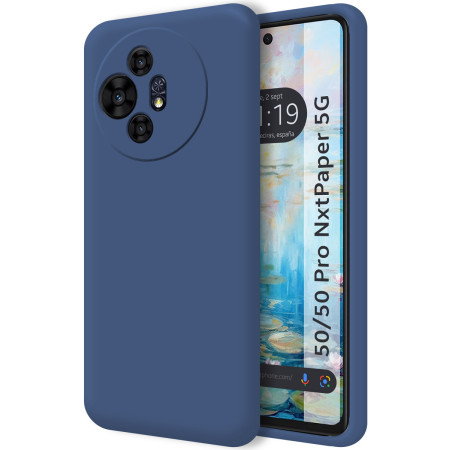 Funda Silicona Líquida Ultra Suave para TCL 50 / 50 Pro NXTPAPER 5G color Azul