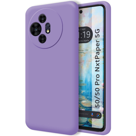 Funda Silicona Líquida Ultra Suave para TCL 50 / 50 Pro NXTPAPER 5G color Morada