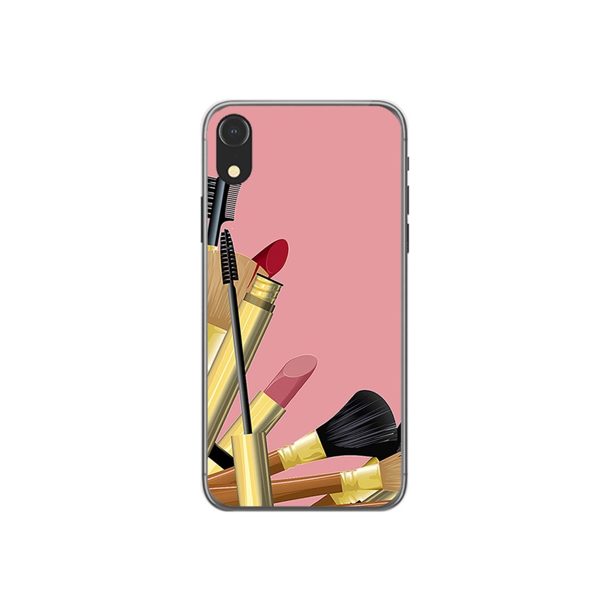 Funda Gel Tpu para Iphone XR Diseño Brochas Dibujos