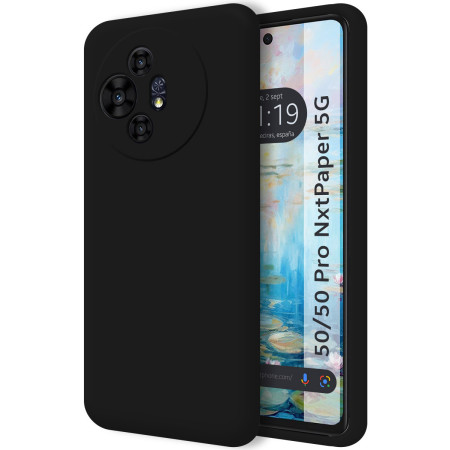 Funda Silicona Líquida Ultra Suave para TCL 50 / 50 Pro NXTPAPER 5G color Negra