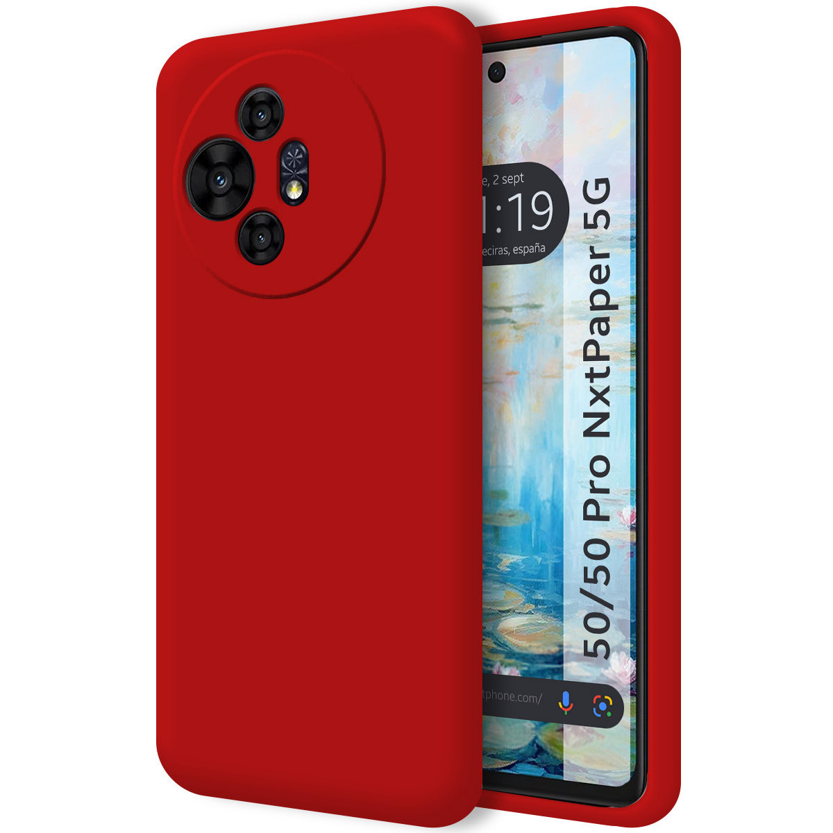 Funda Silicona Líquida Ultra Suave para TCL 50 / 50 Pro NXTPAPER 5G color Roja