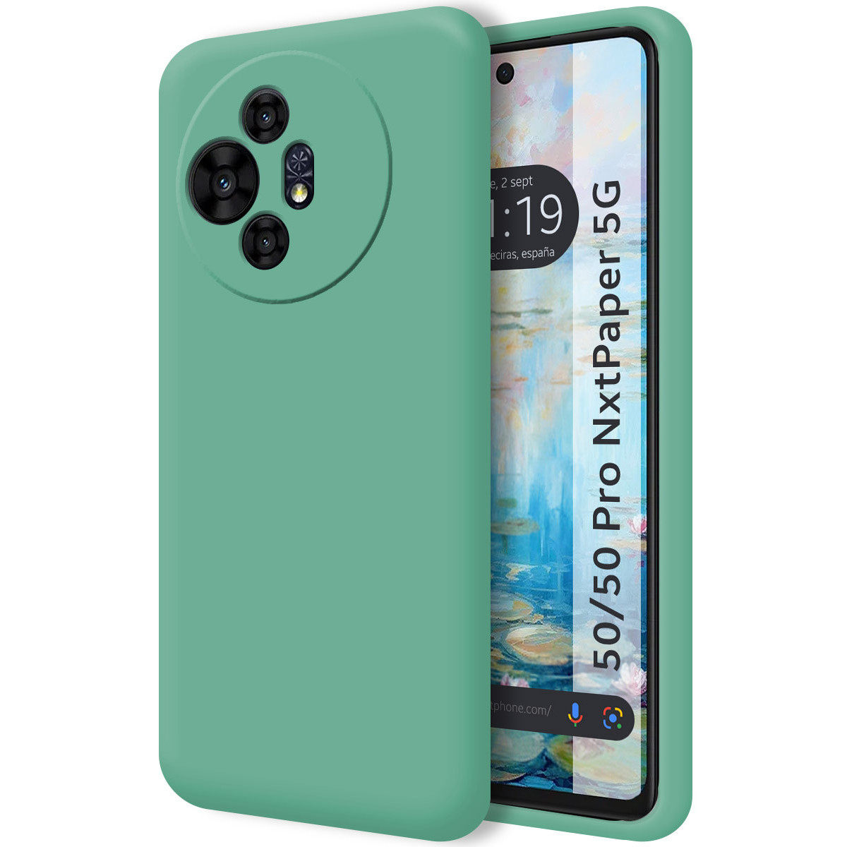 Funda Silicona Líquida Ultra Suave para TCL 50 / 50 Pro NXTPAPER 5G color Verde